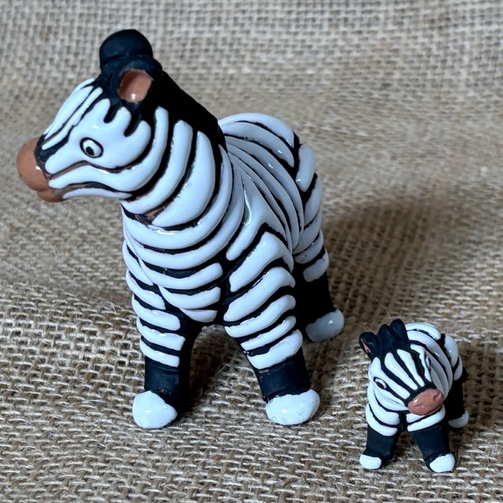 Leps Of Peru Zebra Figurine And Miniature Set Art Pottery Handmade Animals - Picture 4 of 7